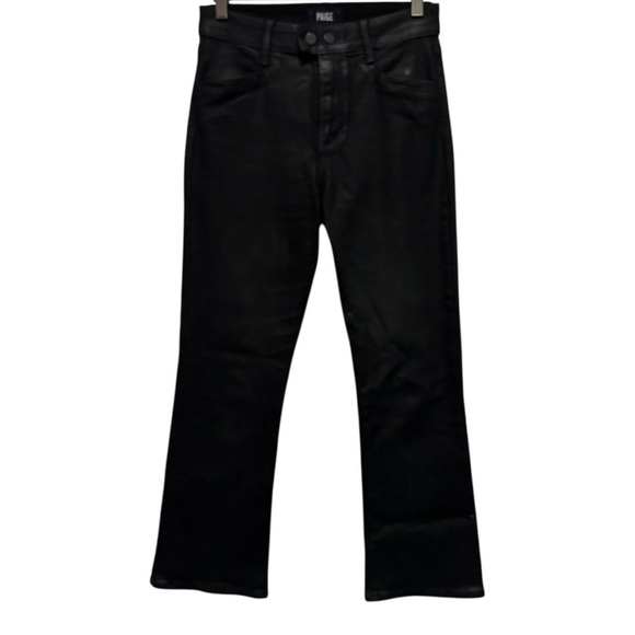 Paige Claudine Kick Flare in Black Fog Luxe Coating - Picture 3 of 9